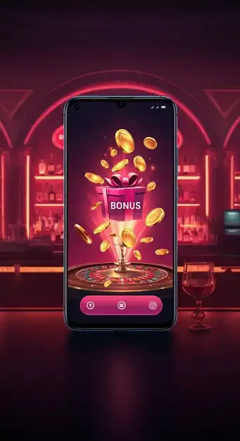 Wild Fortune Casino bonus banner displaying welcome package with free spins and cash bonuses